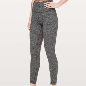 Lululemon Wunder Under High-Rise Tight *28"Luon Variegated Knit Black Heathered
